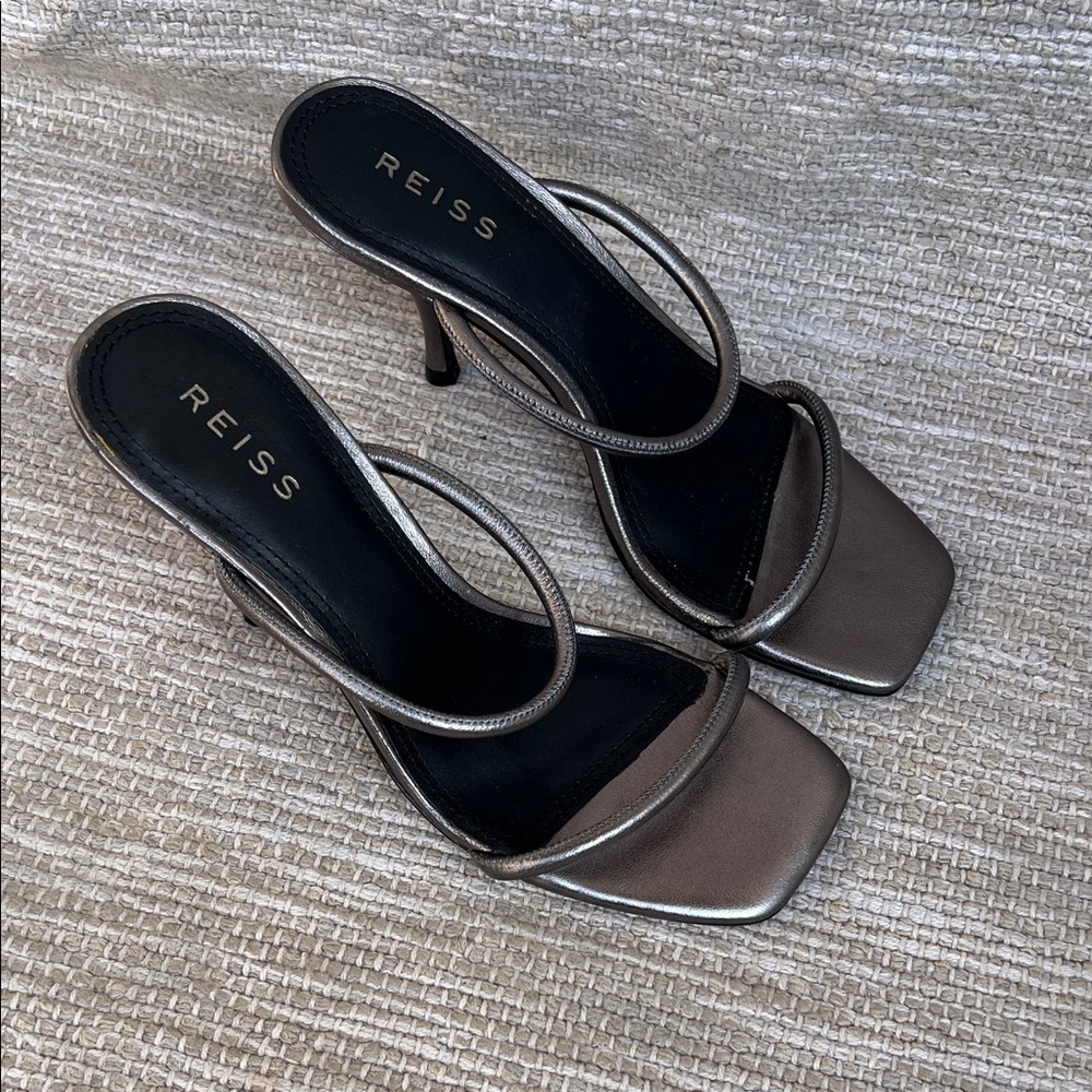 Reiss Emery Double Strap Women's Kitten Heeled Sandals size EU 36